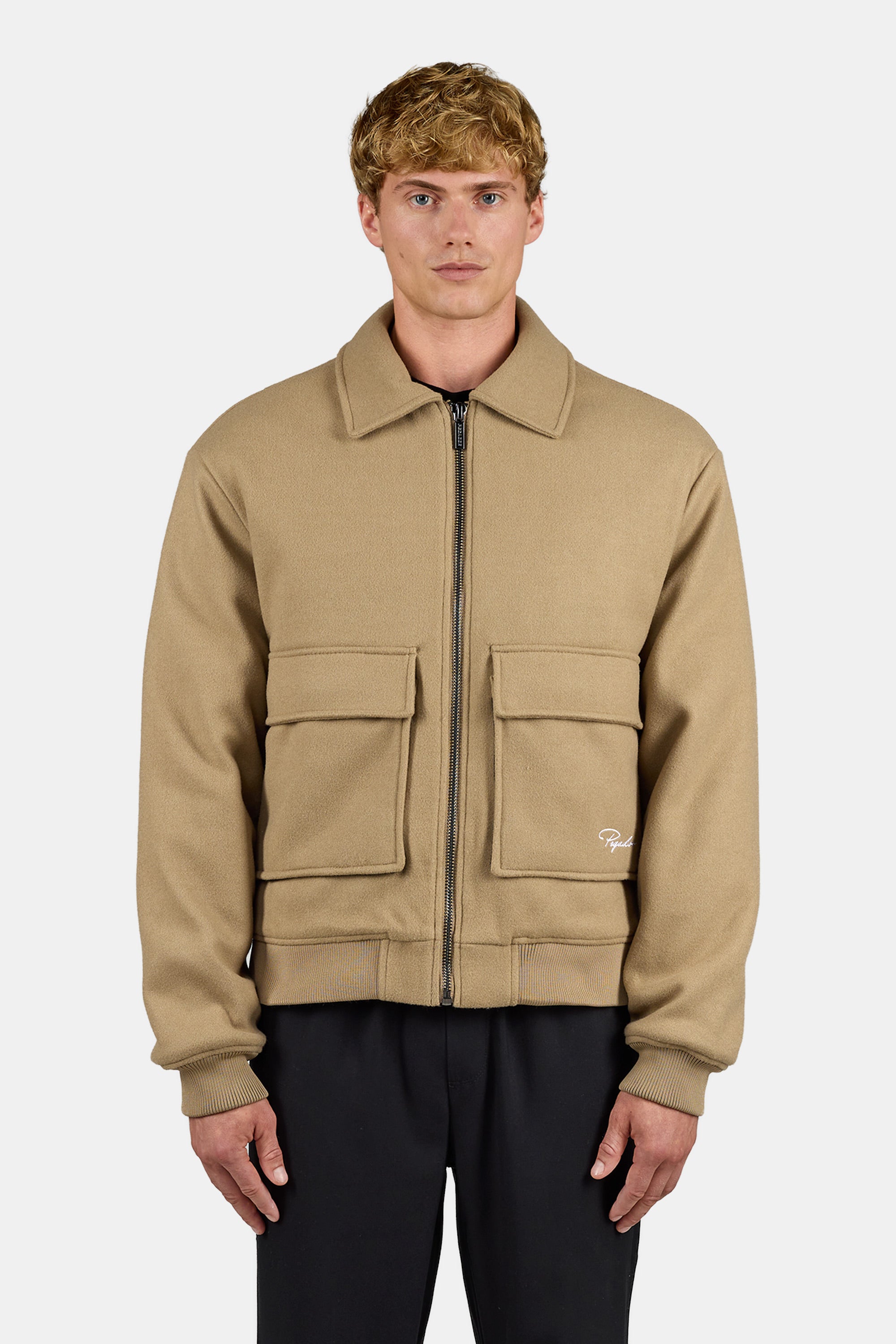 Aiken Wooloptic Bomberjacket Sand – PEGADOR®