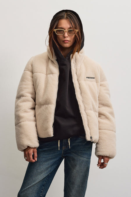 Georgia Teddy Puffer Jacket Cream