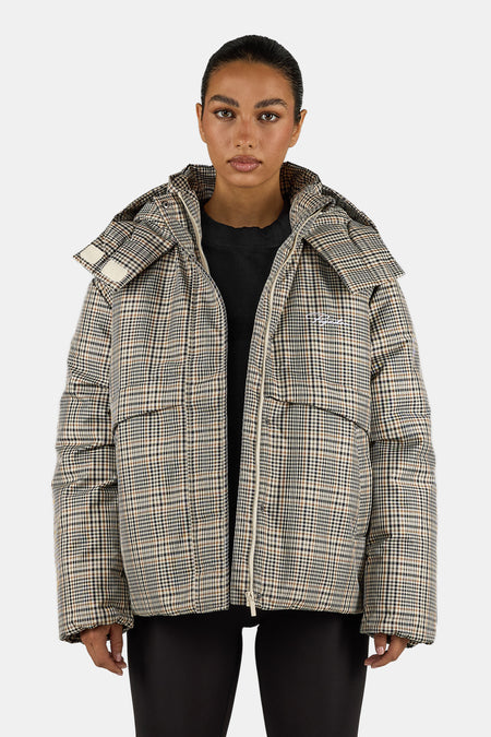 Valera Oversized Puffer Jacket Checked