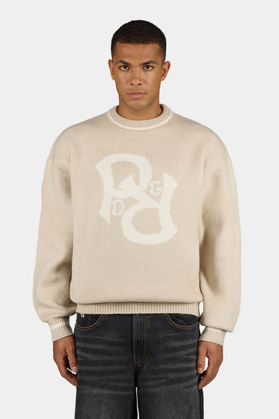 Tarmen Oversized Knit Sweater Stone – PEGADOR®