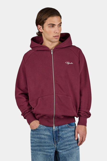 Signar Terry Raglan Sweat Jacket Maroon Red
