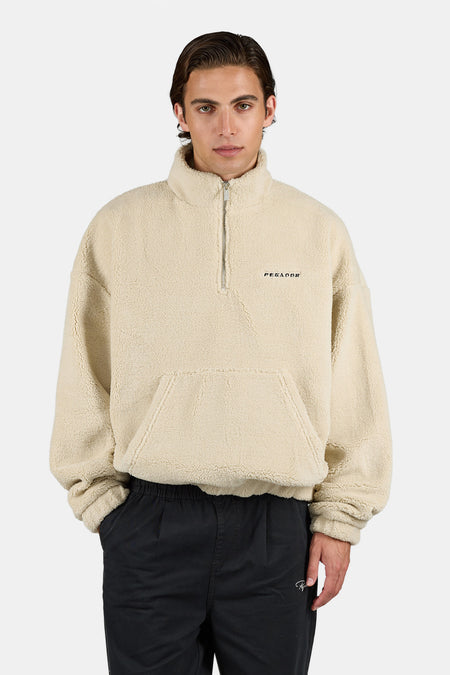 Puka Teddy Half Zip Sweater Stone