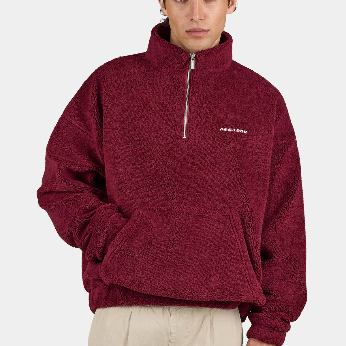 Puka Teddy Half Zip Sweater Maroon Red – PEGADOR®