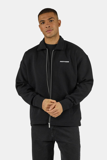 Tate Structured Zip Up Overshirt Washed Black