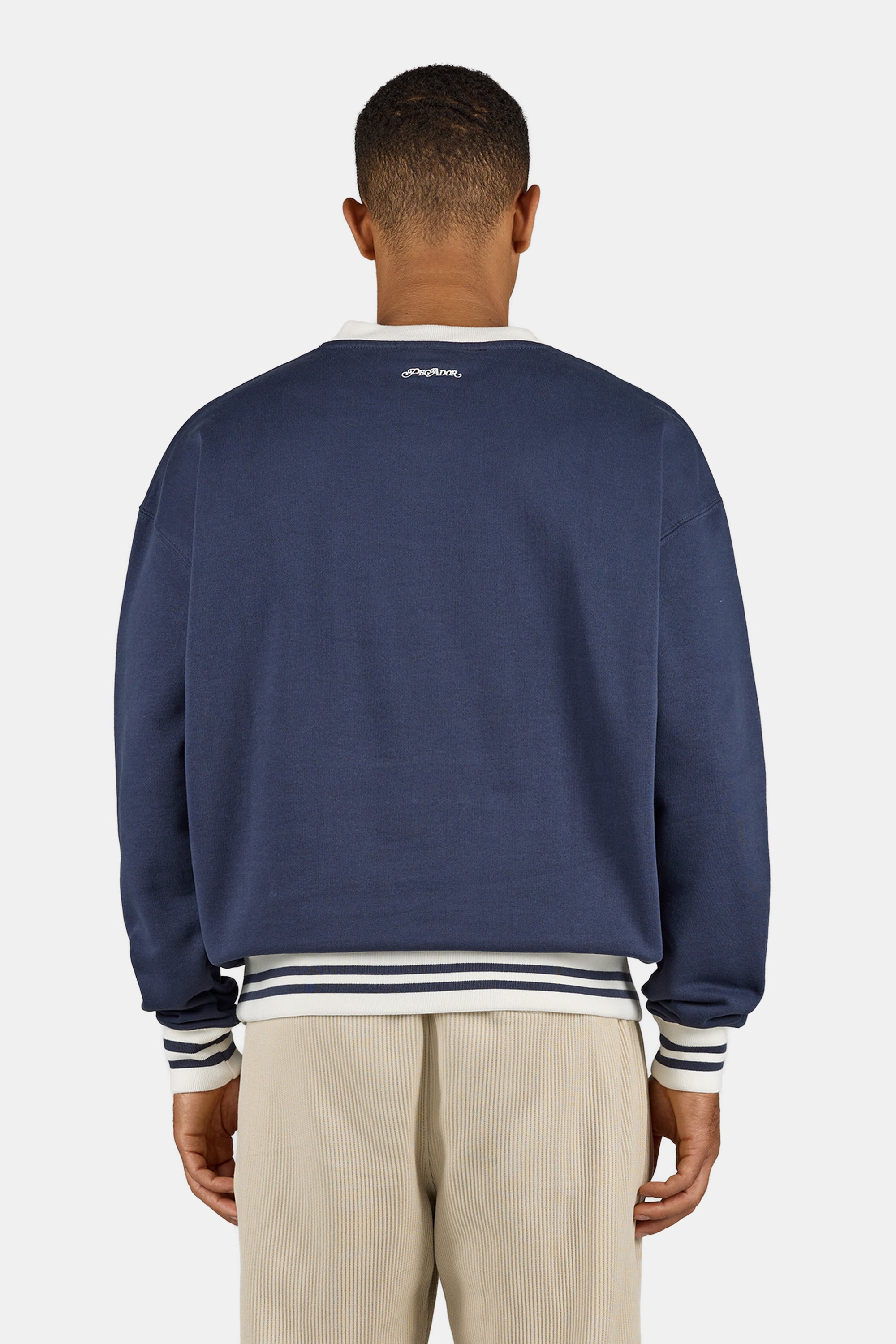 Tropa V-Neck Oversized Sweater Washed Indigo Navy – PEGADOR®