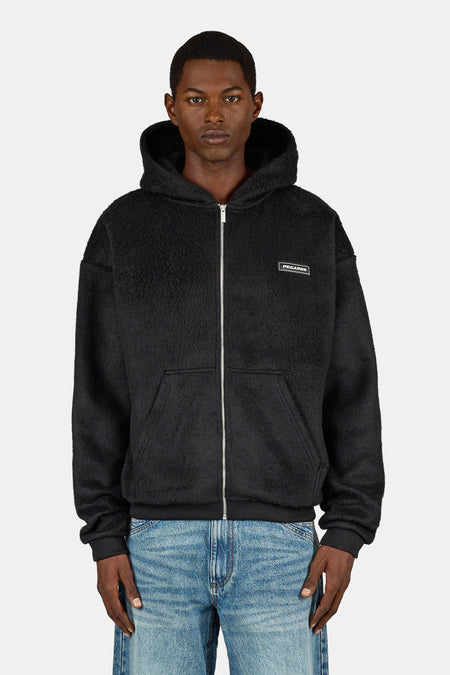 Fermo Flannel Oversized Jacket Black