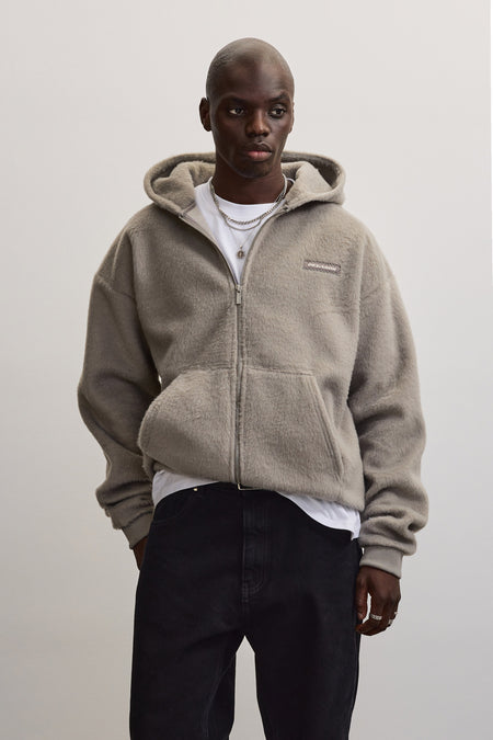 Fermo Flannel Oversized Jacket Flint Grey