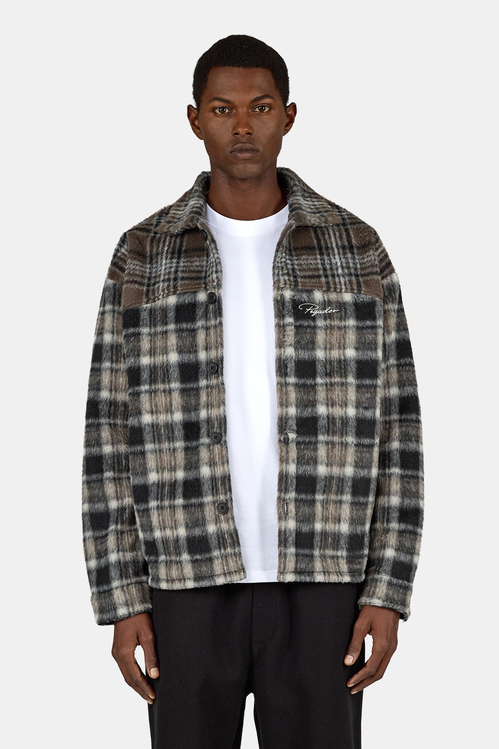 Kolding Flannel Oversized Shirt Checked Black Walnut Brown – PEGADOR®
