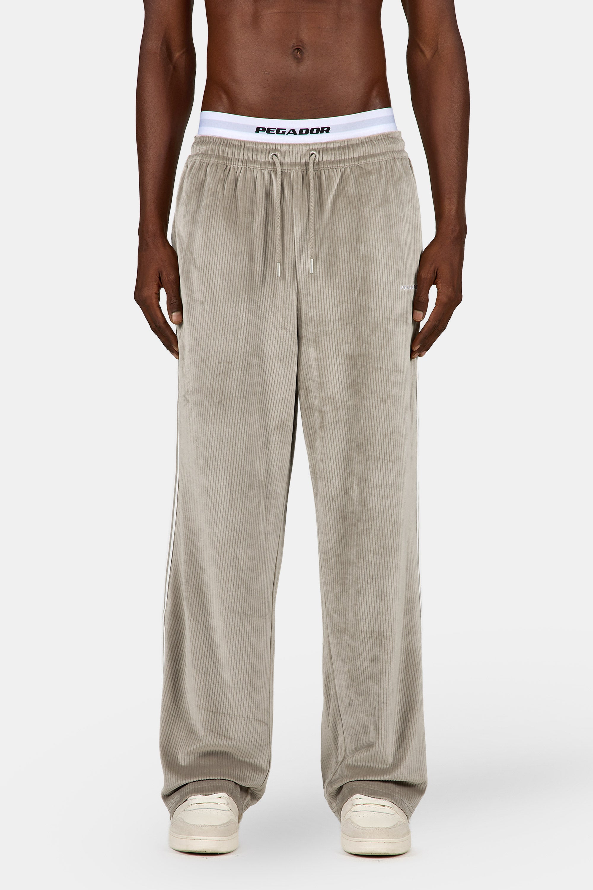 Vesoul Wide Rib Velour Track Pants Flint Grey – PEGADOR®