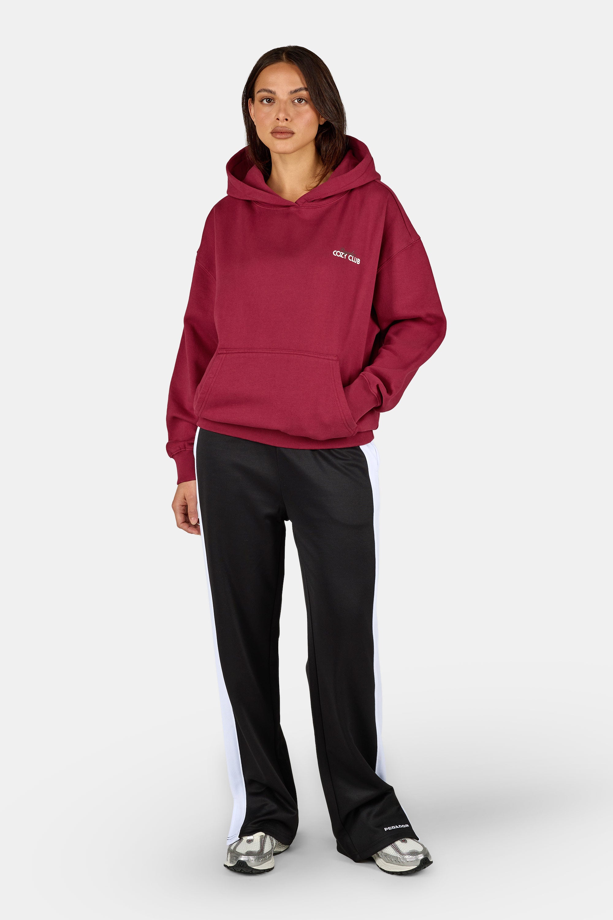 Marsala Oversized Hoodie Washed Burgundy Red – PEGADOR®