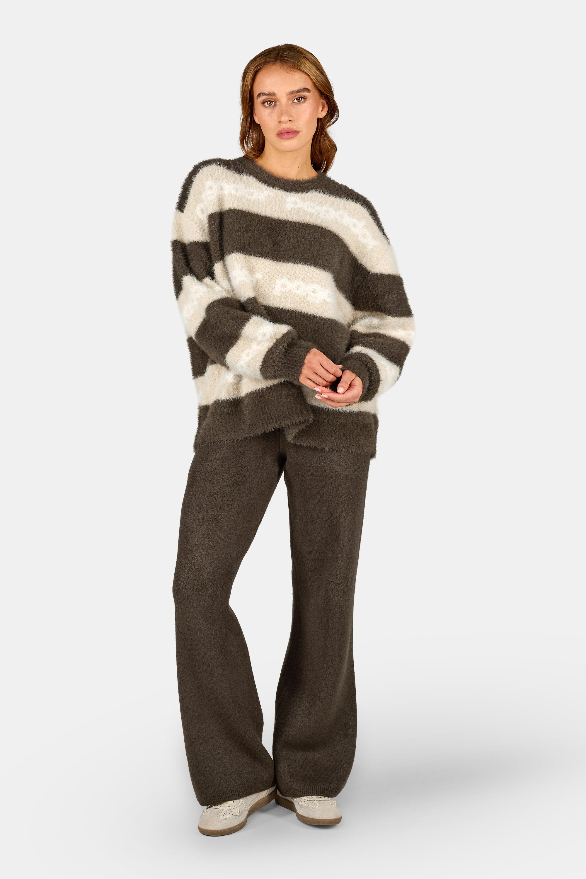 Vincenza Furry Knit Sweater Walnut Brown – PEGADOR®