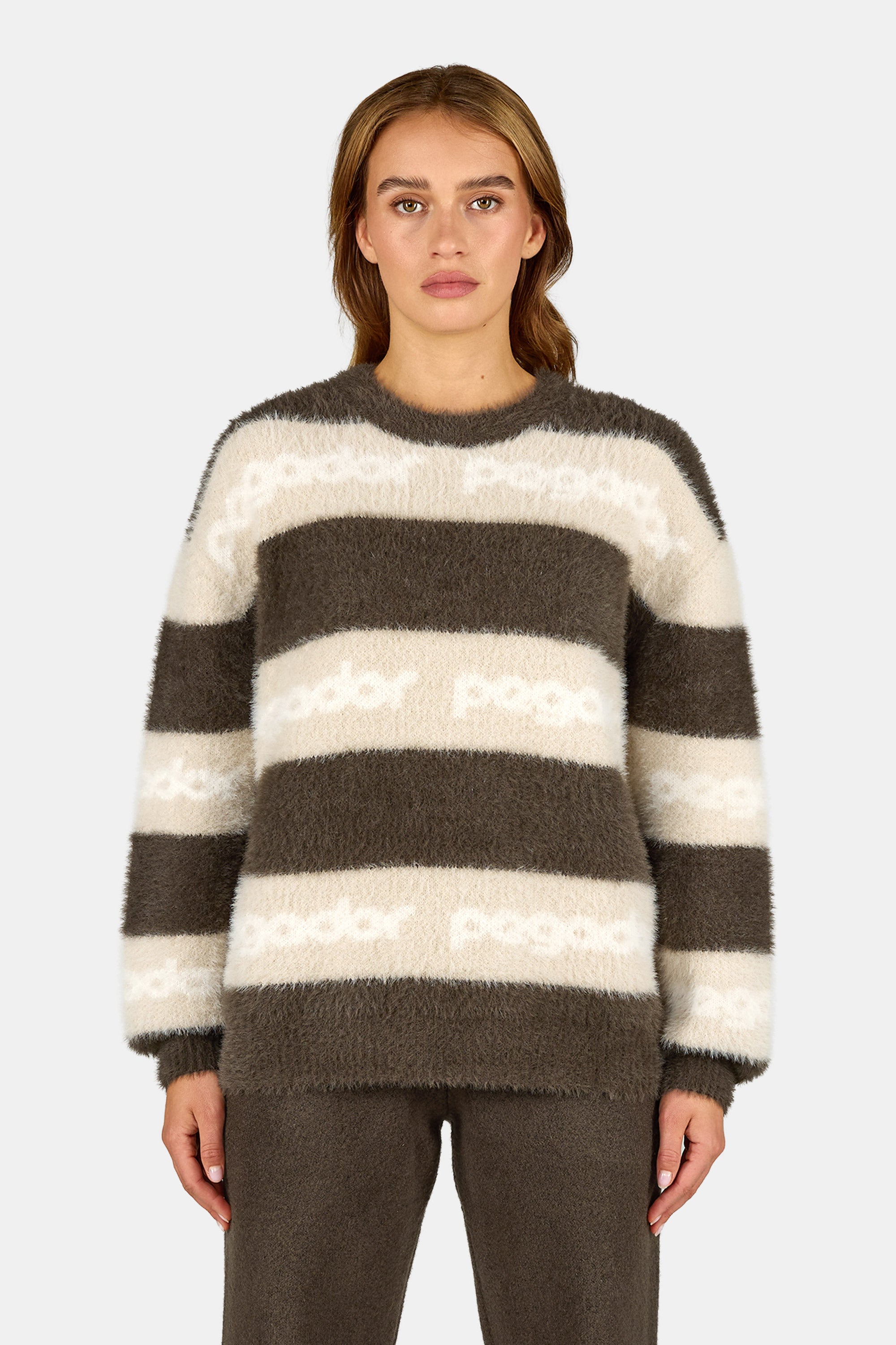 Vincenza Furry Knit Sweater Walnut Brown – PEGADOR®