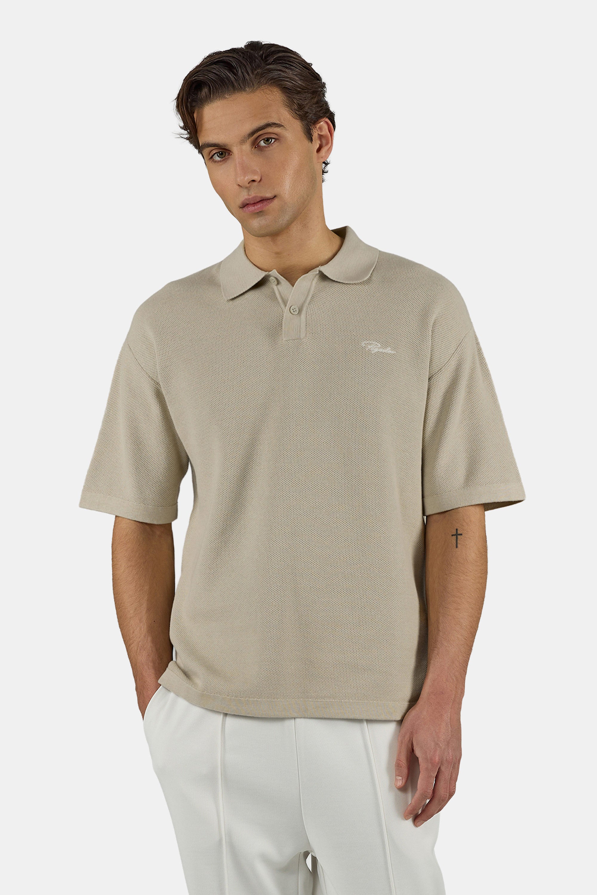 Zermatt Pique Knit Polo Khaki Beige – PEGADOR®