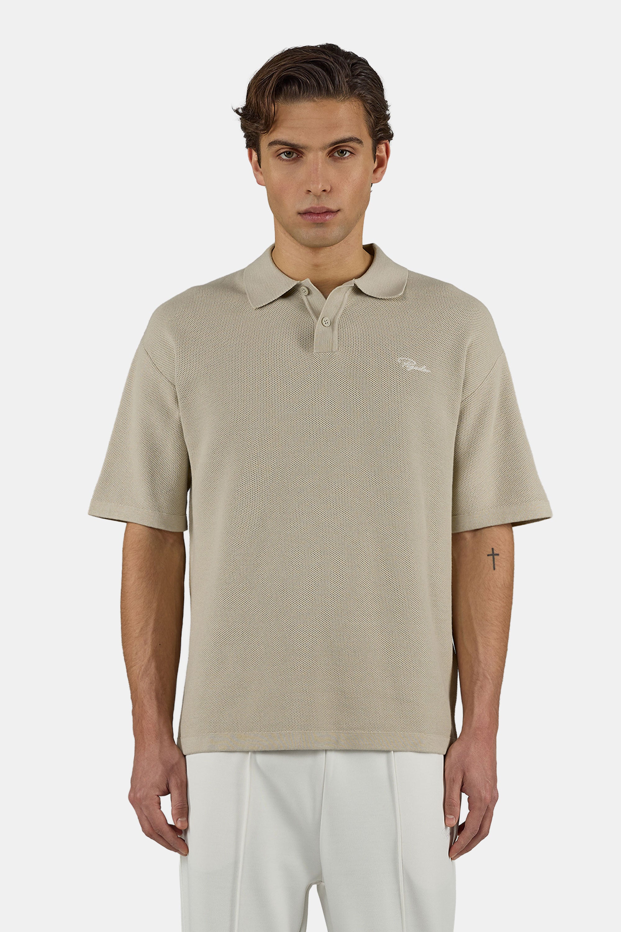 Zermatt Pique Knit Polo Khaki Beige – PEGADOR®