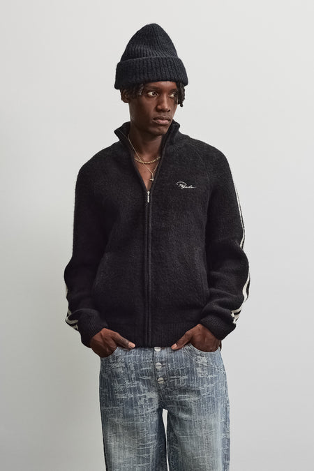 Domme Knit Raglan Track Jacket Black