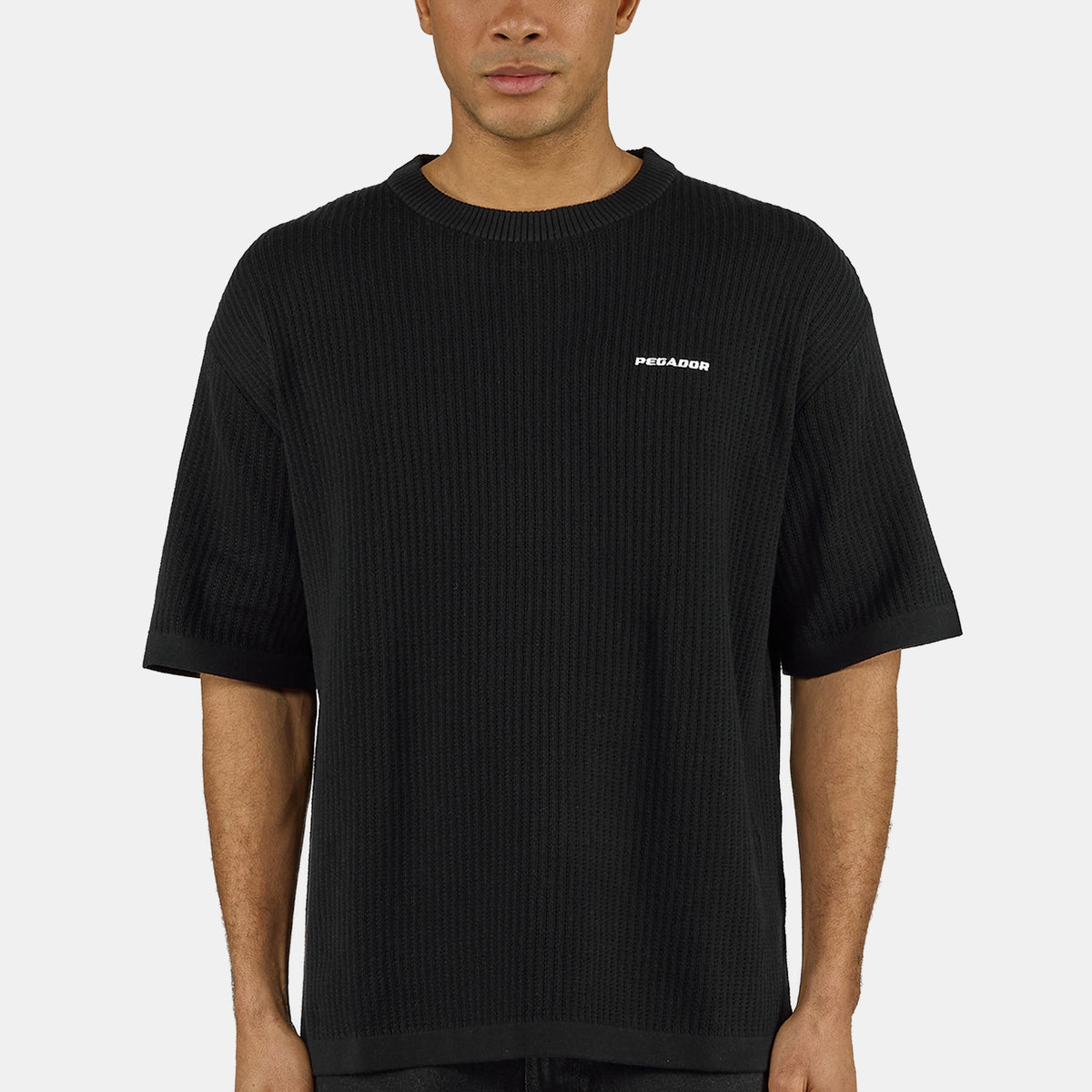 Ston Structured Knit Tee Black – PEGADOR®