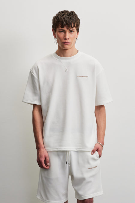 Lagos Oversized Soft Rib Tee Warm White