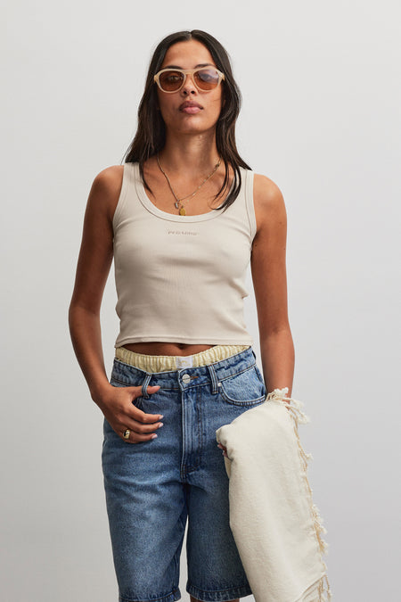 Linz Cropped Tanktop Cream