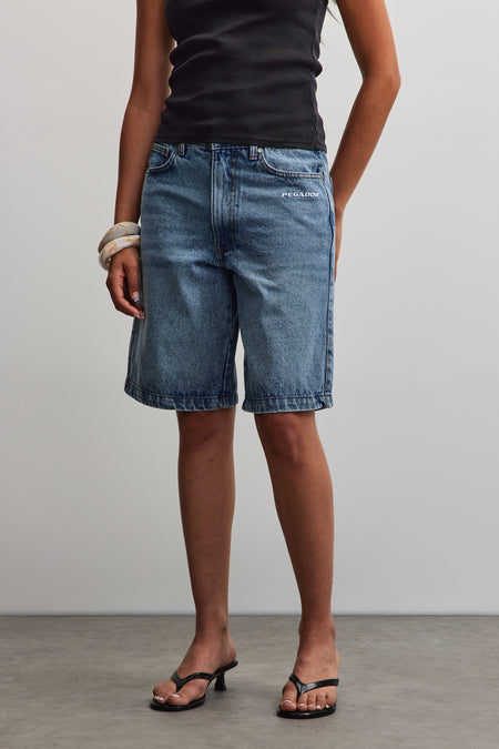Patras Jorts Sprayed Washed Blue