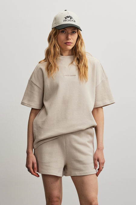 Linares Oversized Rib Tee Cream