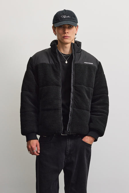 Cherasco Teddy Puffer Jacket Black