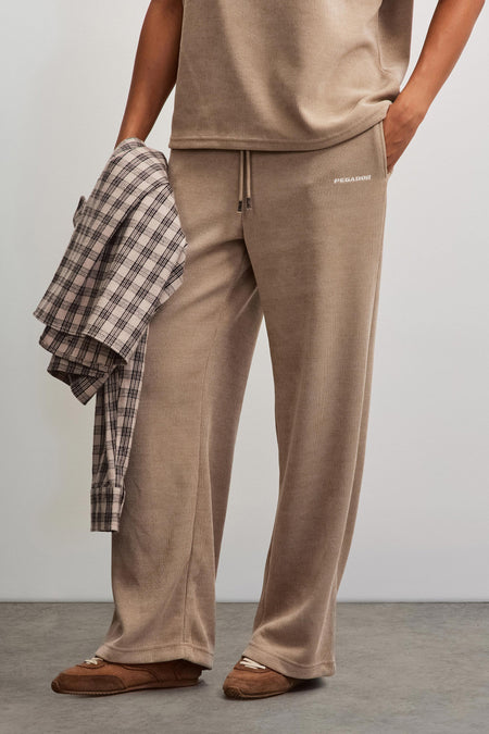 Noli Wide Soft Rib Pants Beige