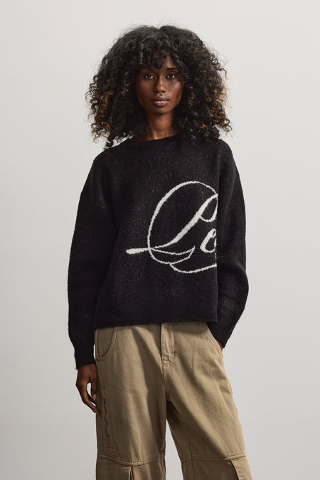 Vichy Relaxed Graphic Knit Sweater Black