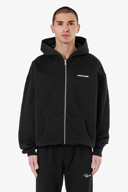 Logo Oversized Sweat Jacket Washed Black White Gum