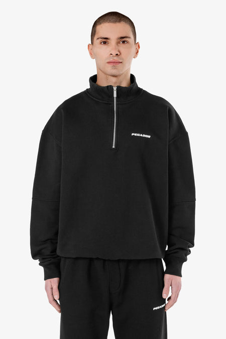 Logo Oversized Halfzip Sweater Black Gum