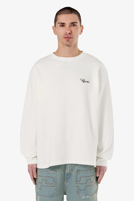 Signar Oversized Waffle Longsleeve Warm White