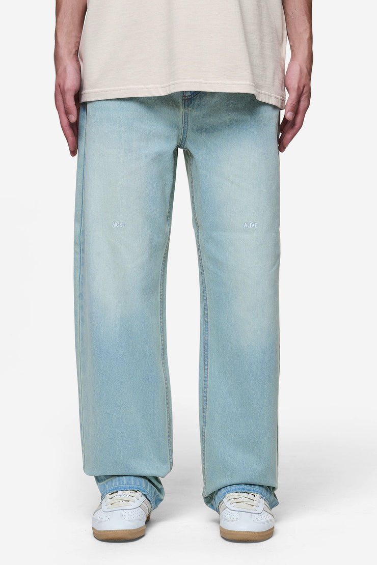 Pegador Barrow Wide Baggy Jeans Sand Washed Blue