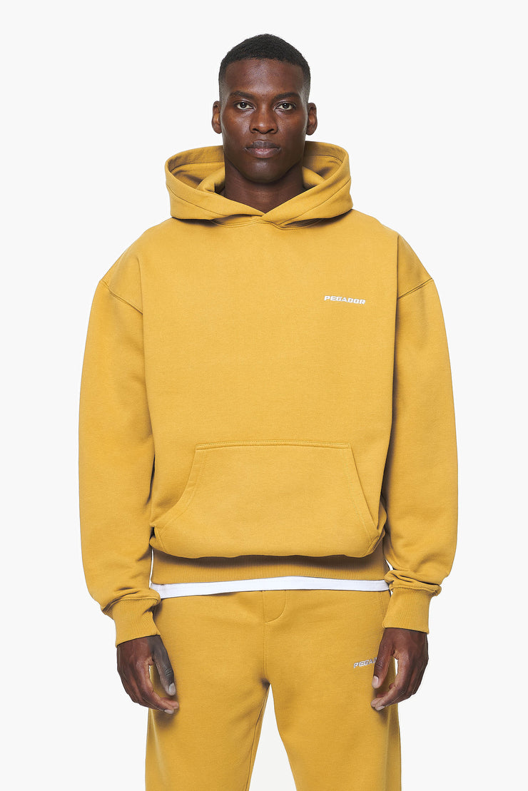 Pegador Logo Oversized Hoodie Vintage Washed Mustard