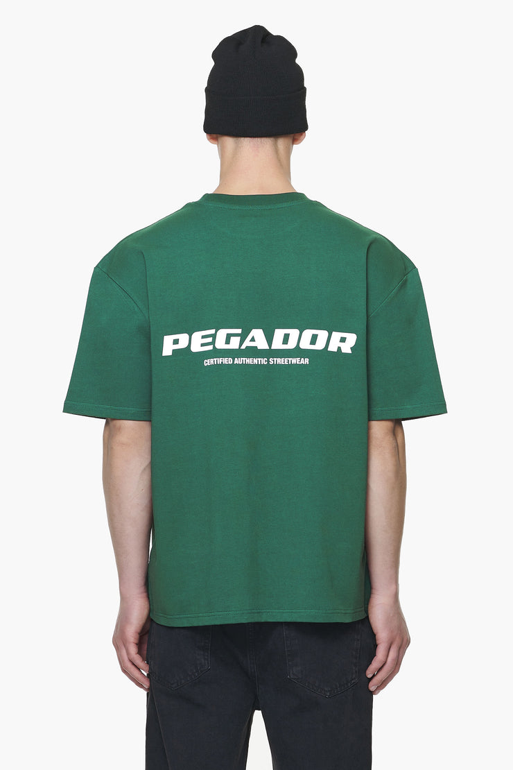 Pegador Colne Logo Oversized Tee Vintage Washed British Green Gum