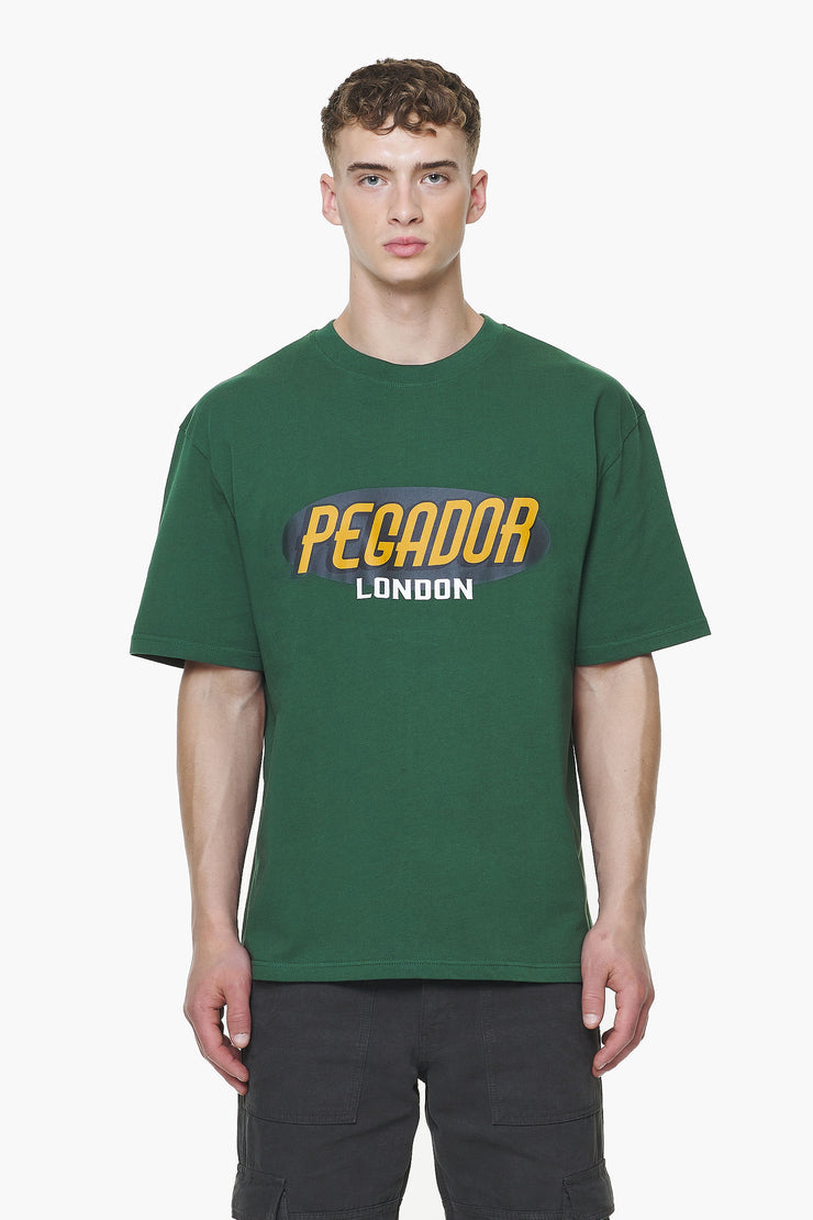 Pegador County Oversized Tee Vintage Washed British Green