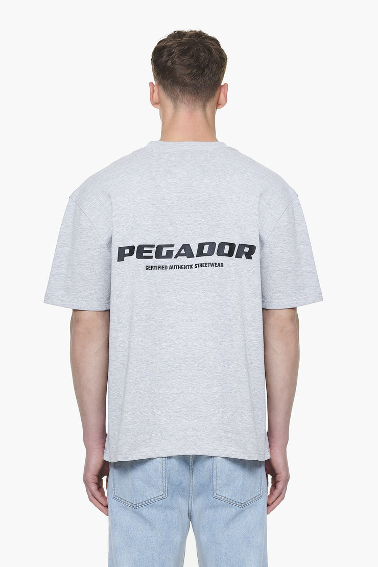 Pegador Colne Logo Oversized Tee Grey Melange