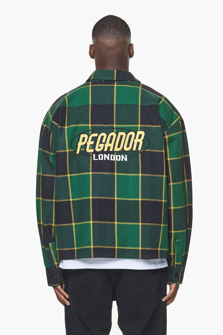 Pegador Eastfield Flannel Shirt Washed British Green Onyx Black