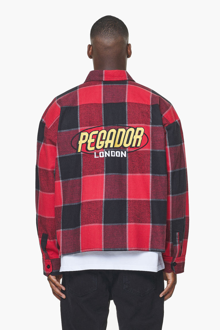 Pegador Eastfield Flannel Shirt Washed Royal Red Onyx Black