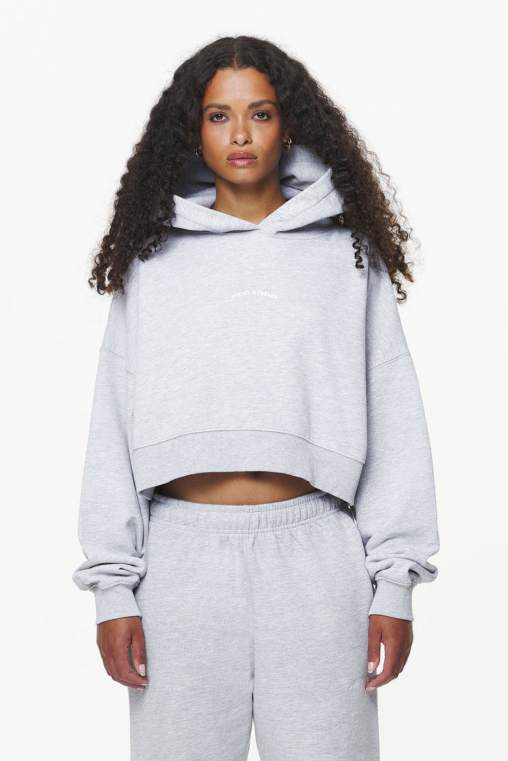 Pegador Chancery Oversized Cropped Hoodie Grey Melange