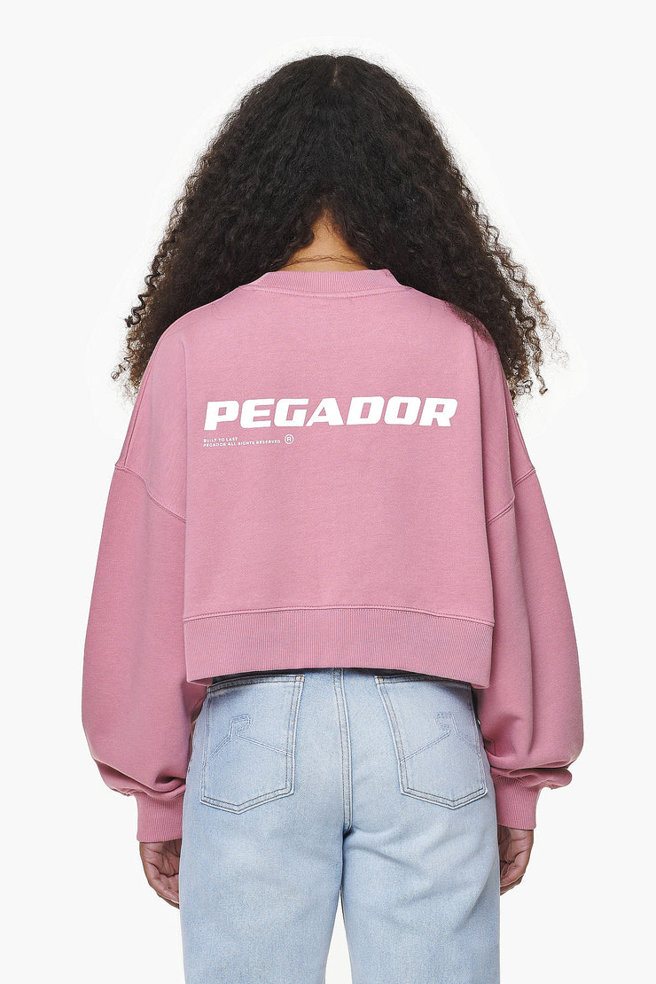 Pegador Dorothy Cropped Oversized Sweater Vintage Washed Rust Pink