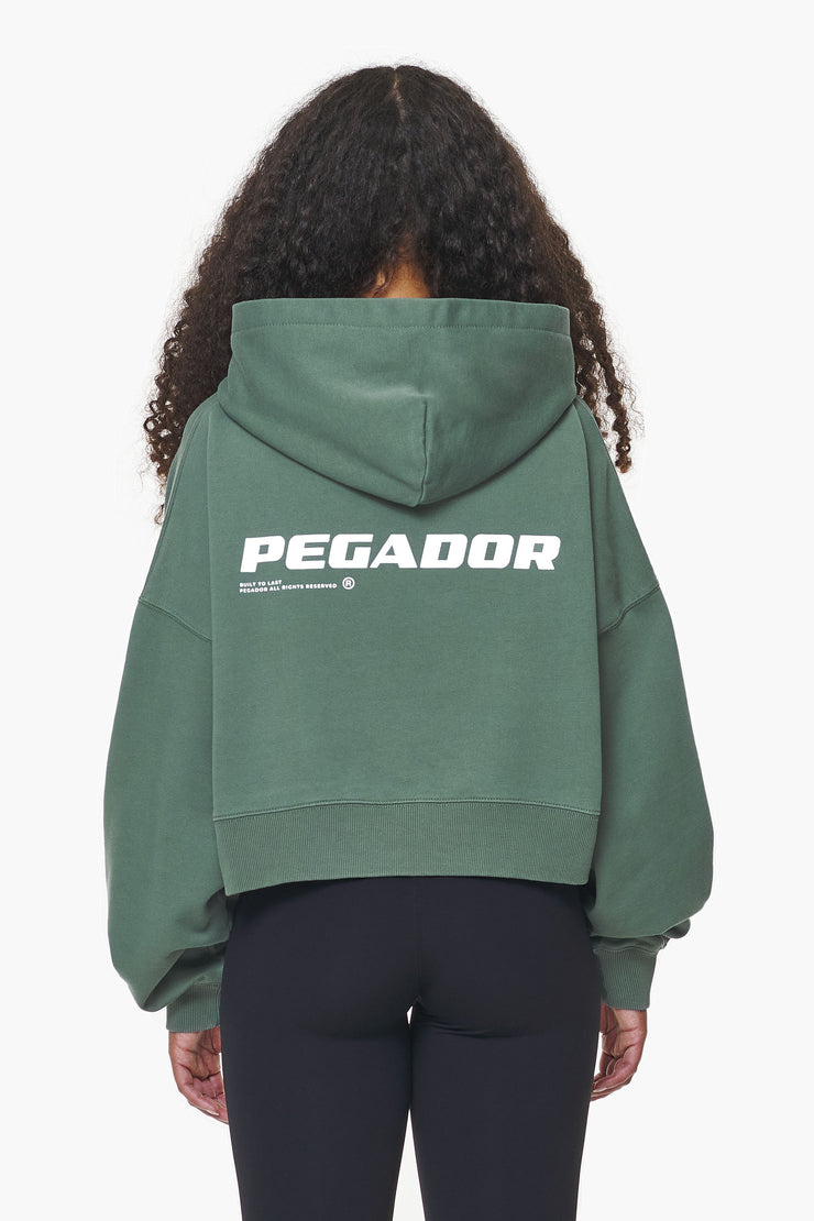 Pegador Dorothy Cropped Oversized Hoodie Vintage Washed Garden Green