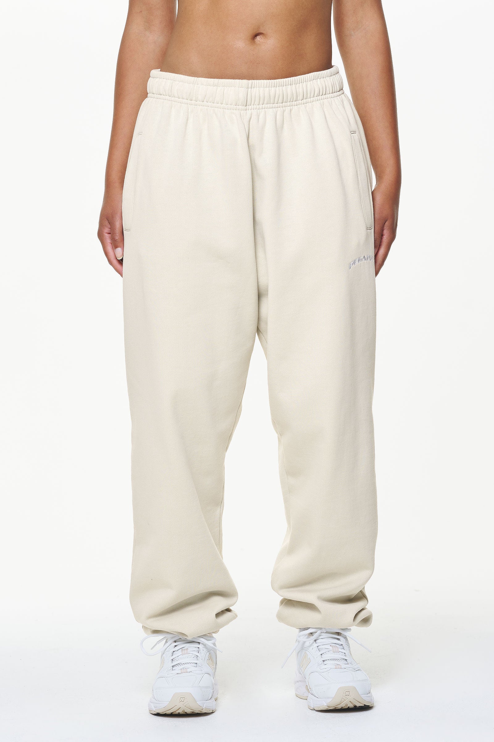 Durward High Waisted Sweat Pants Vintage Washed Bone White PEGADOR