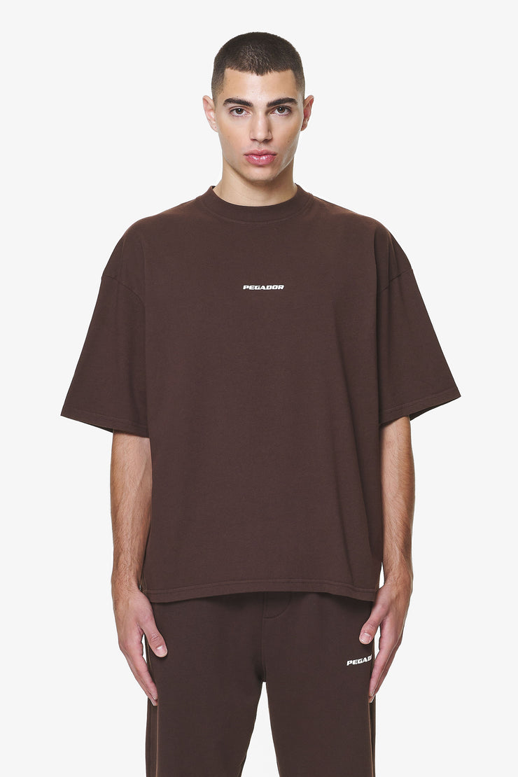 Pegador Logo Boxy Tee Washed Oak Brown Gum