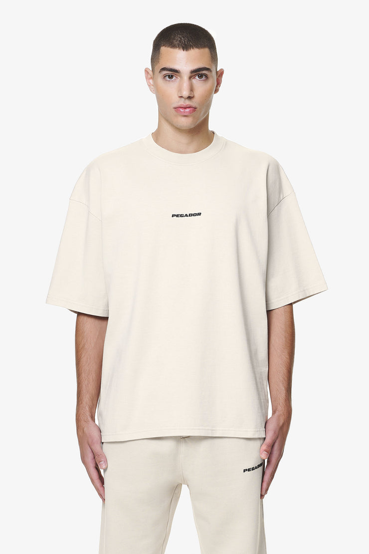 Pegador Logo Boxy Tee Washed Dust Cream Gum