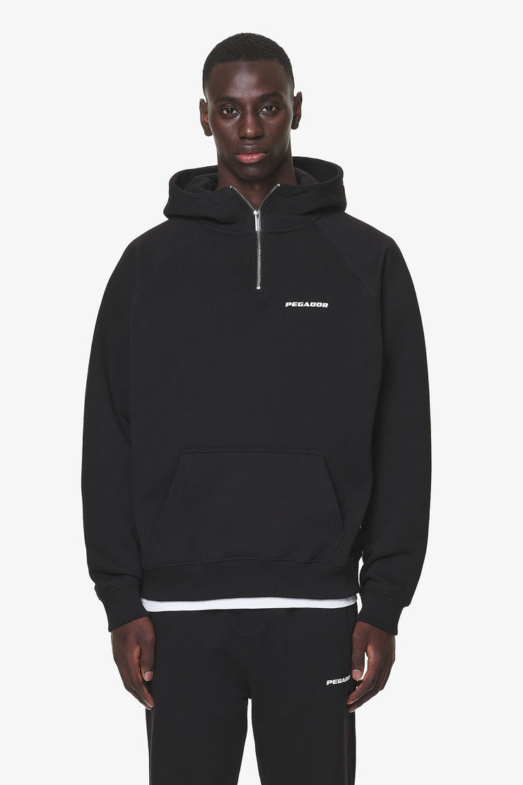 Pegador Logo Oversized Halfzip Hoodie Black Gum