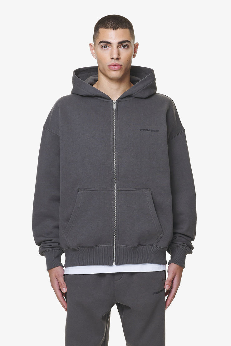 Pegador Logo Oversized Sweat Jacket Washed Volcano Grey Gum