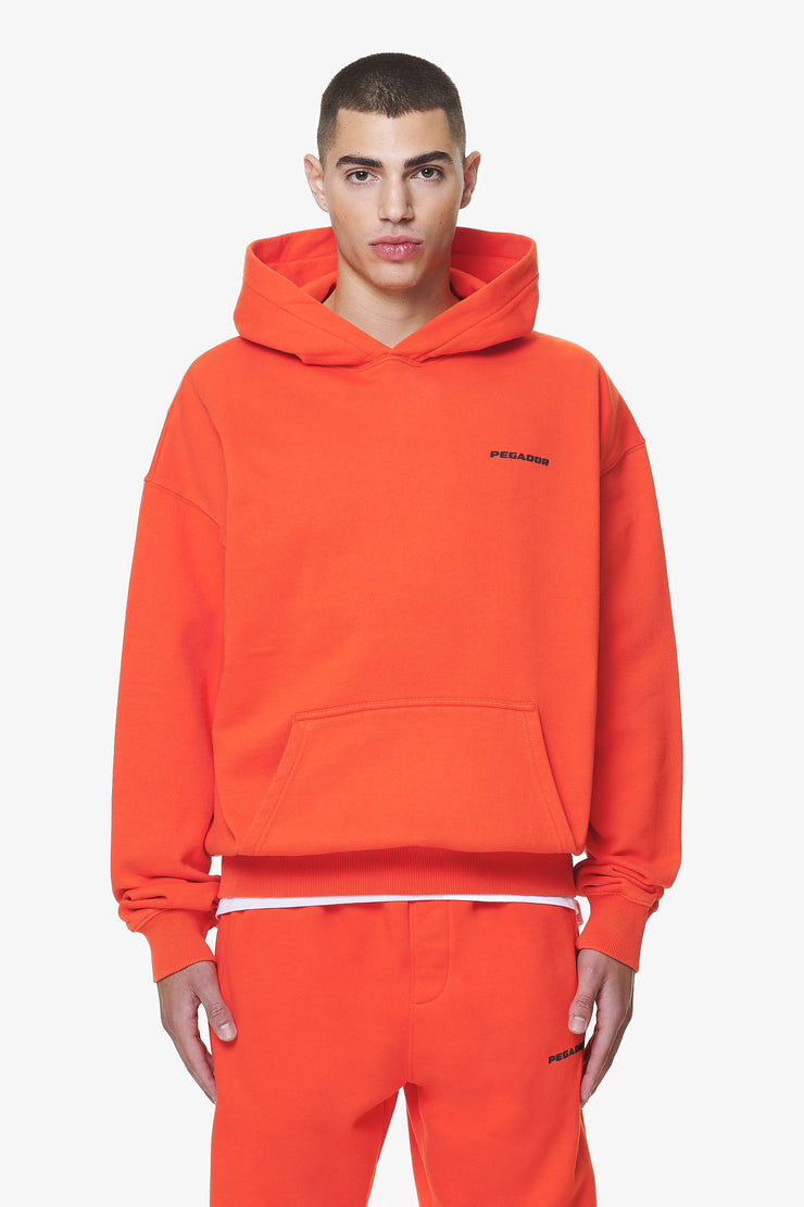 Pegador Logo Oversized Hoodie Washed Signal Red Gum