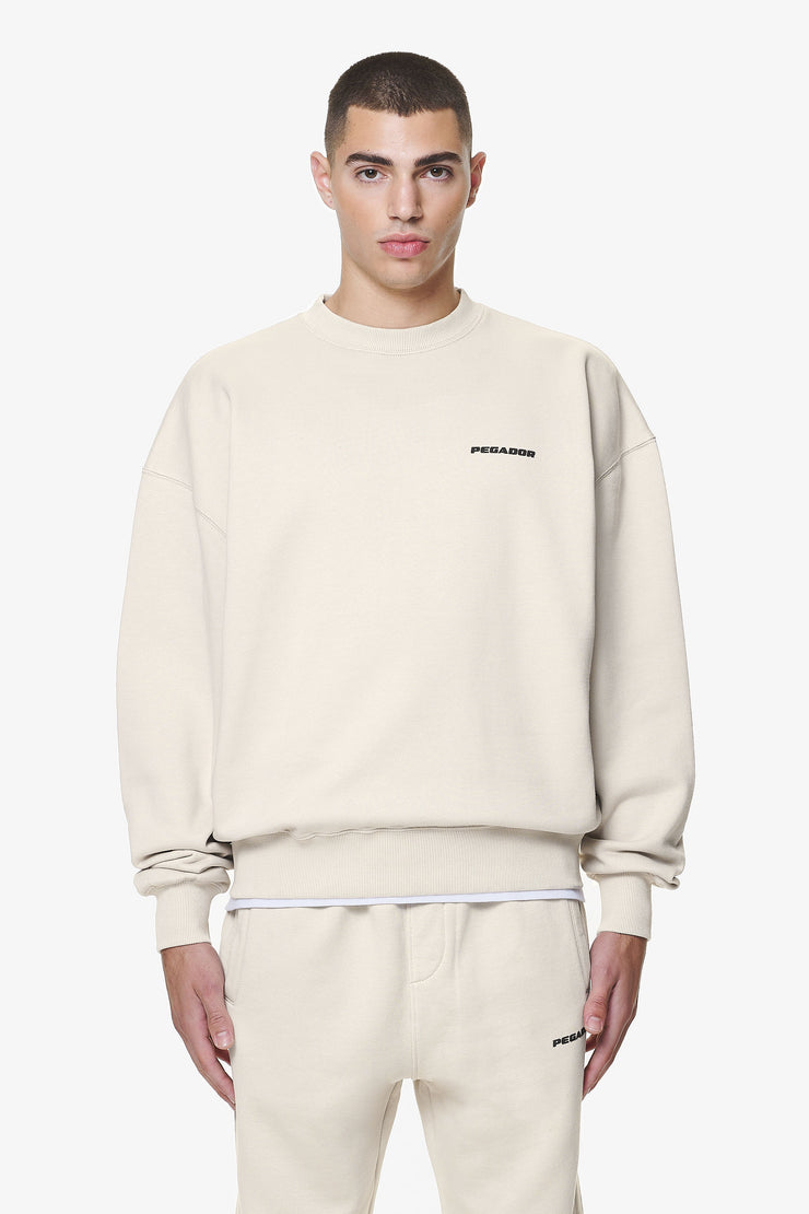 Pegador Logo Oversized Sweater Washed Dust Cream Gum