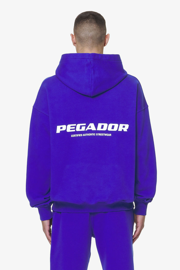 Pegador Colne Logo Oversized Hoodie Washed Endless Blue