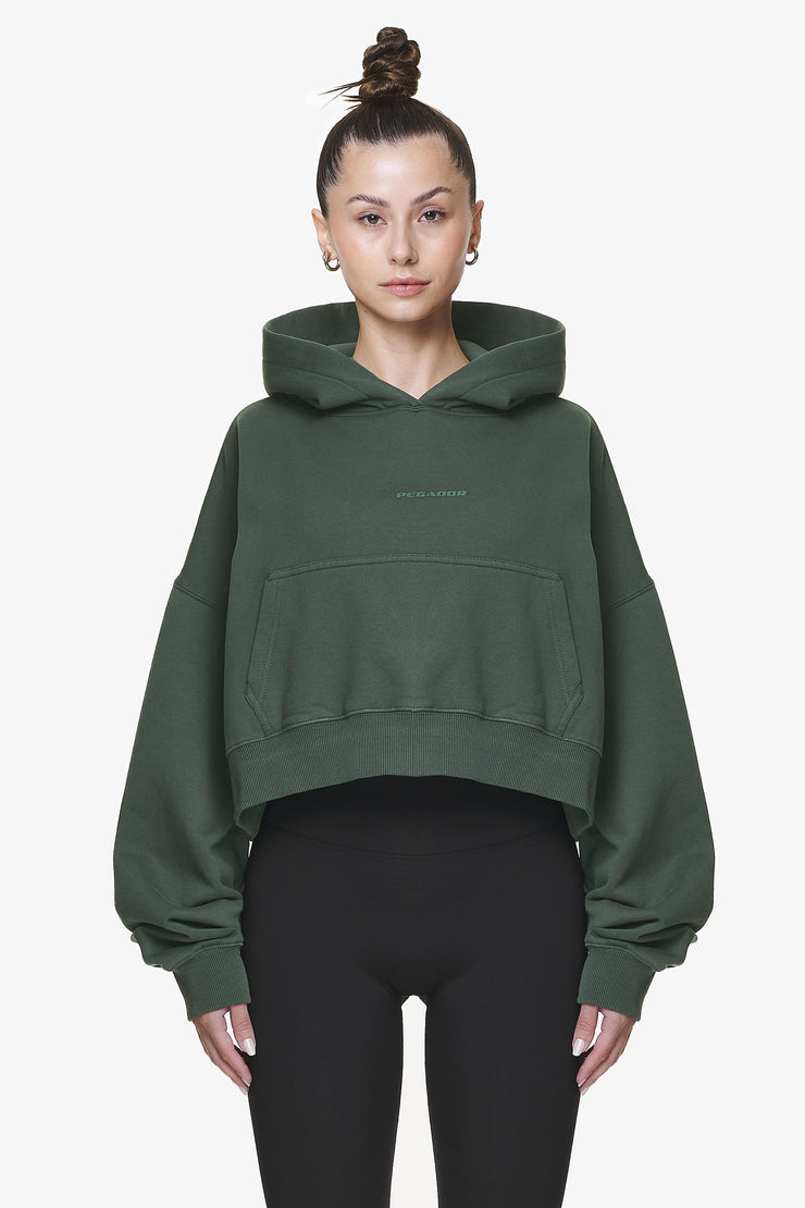 Pegador Salita Oversized Cropped Hoodie Washed Sage Green Gum