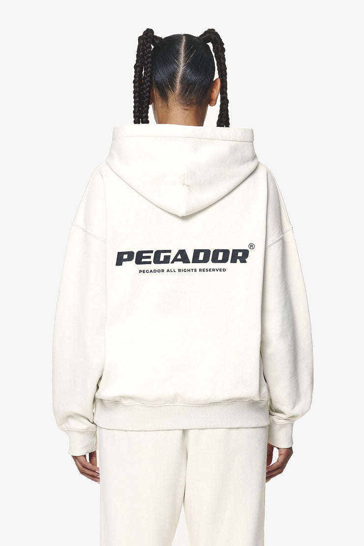 Pegador Atna Logo Oversized Hoodie Washed Salty Cream